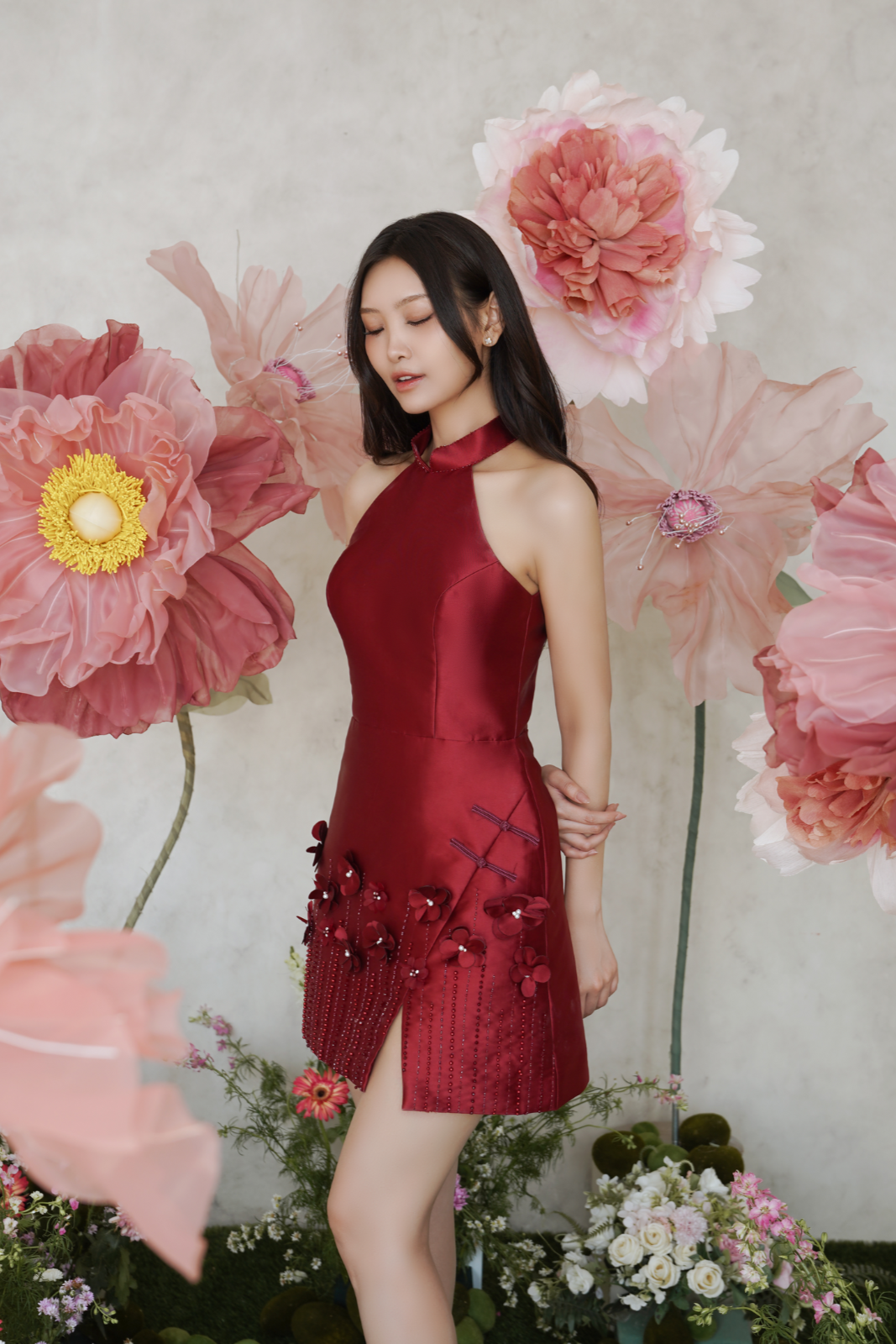 Luna Dress (Maroon)
