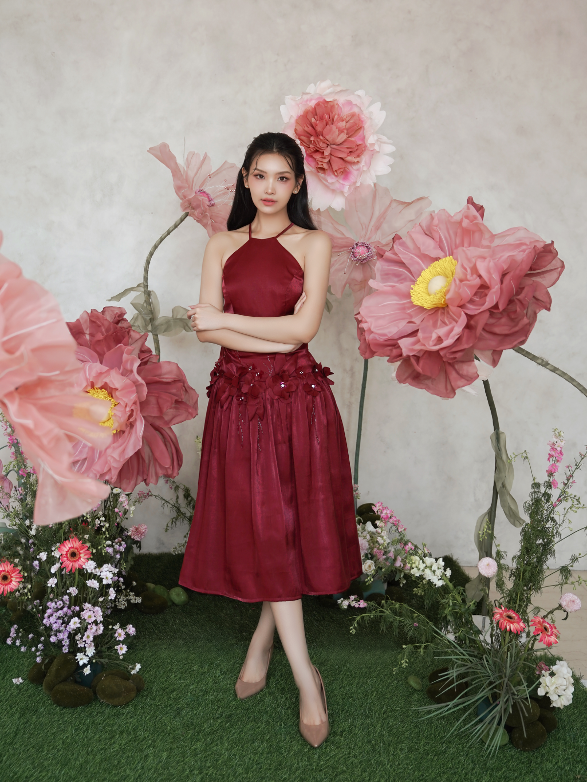 Emorie Dress (Maroon)