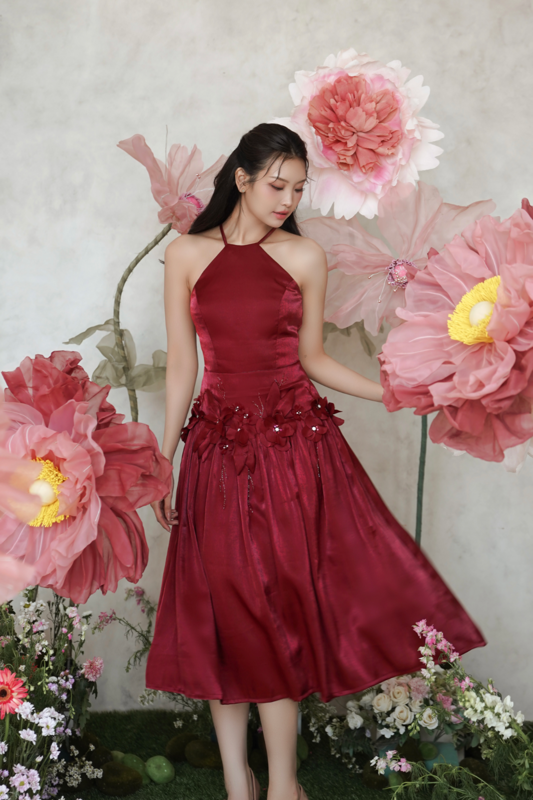 Emorie Dress (Maroon)
