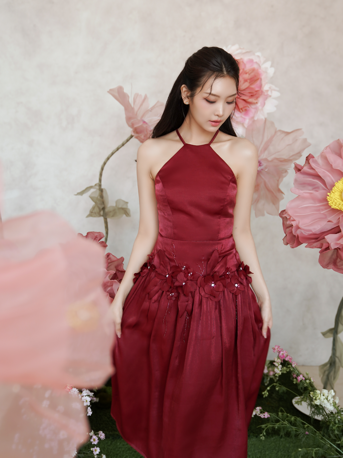 Emorie Dress (Maroon)