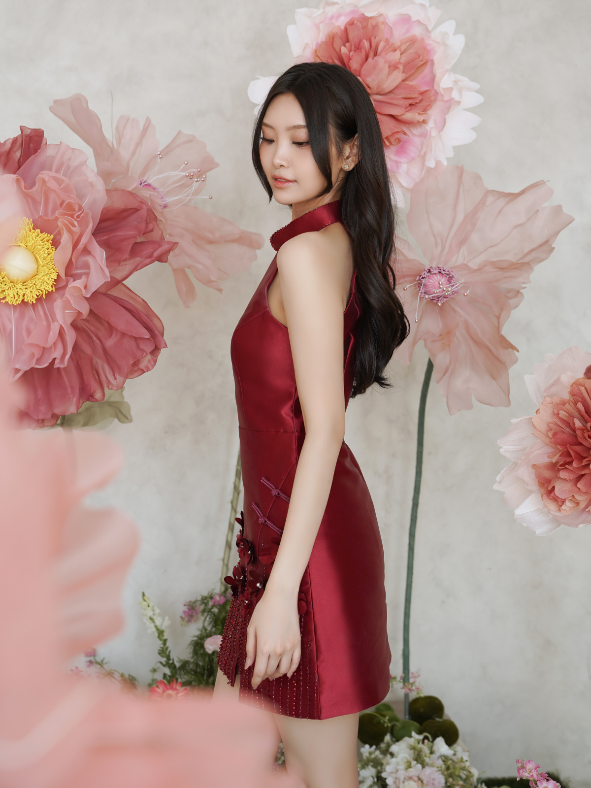 Luna Dress (Maroon)