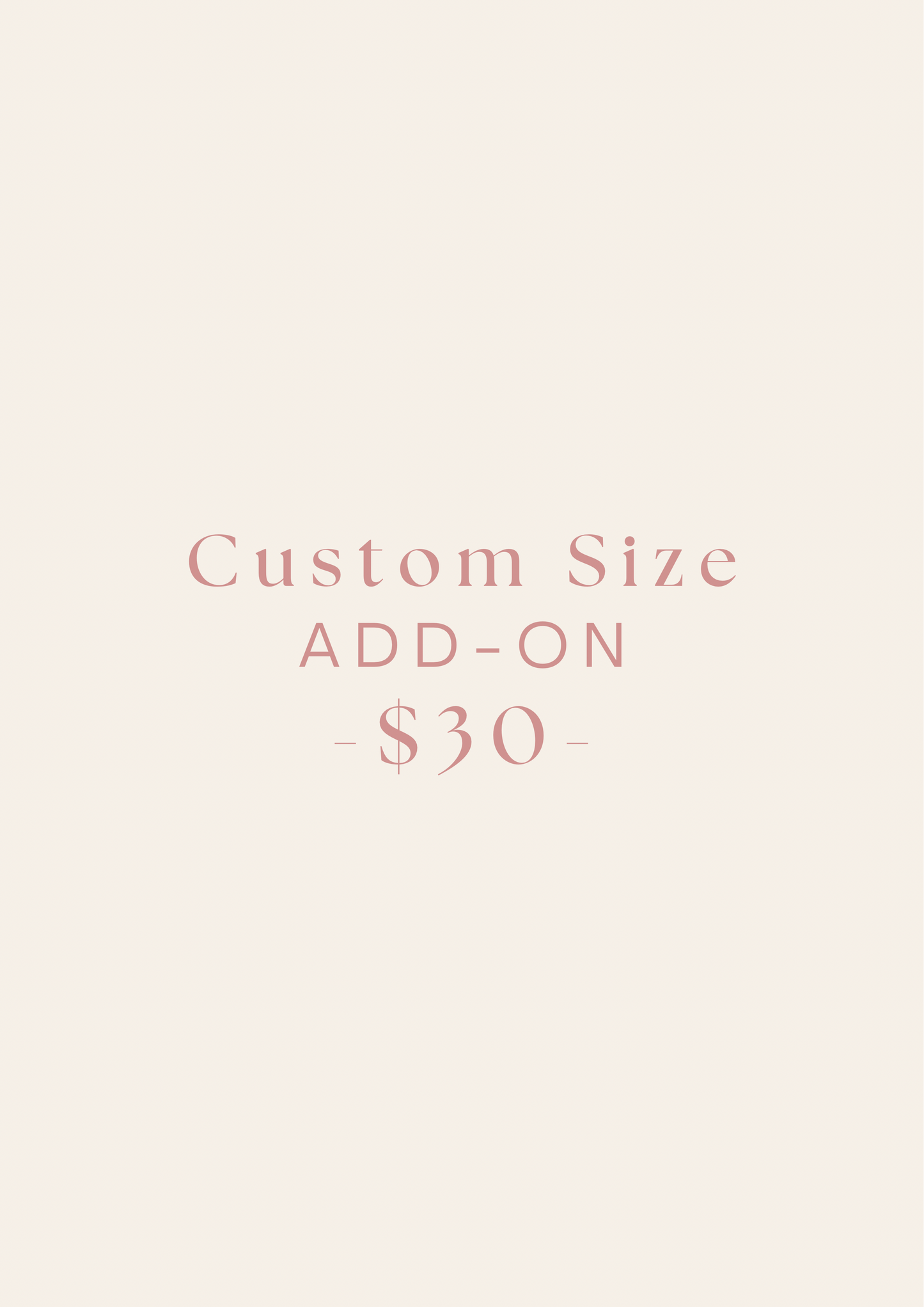 Custom Size Add-On